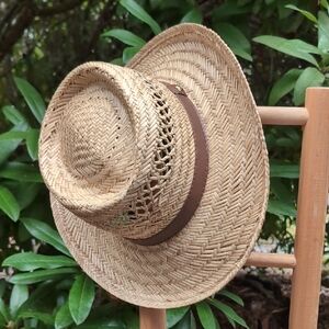 Woven Wicker Cowboy Cowgirl Hat